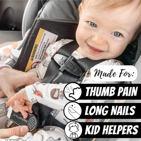 UnbuckleMe Car Seat Buckle Release Tool - Easy Opener Aid for Arthritis, Long Nails, Older Kids - Button Pusher for Infant, Toddler, Convertible 5...
