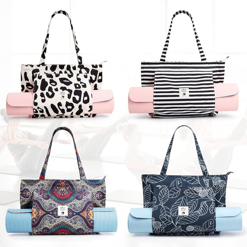 WLLWOO WLLWOO Yoga Bags for Women with Yoga Mats Bags Carrier Carryall Canvas Tote for Pilates Shoulder for Travel Office Beach Workout...