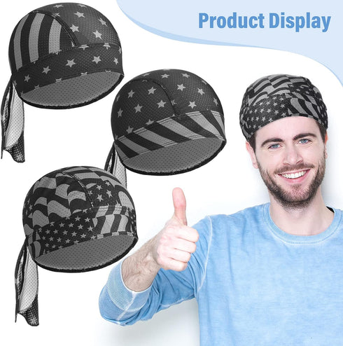 Chuangdi 3 Pcs Do Rags Dew Rag Skull Caps for Men Bandana Beanie Hats Pirate Hats Cycling Cap Head Wraps for Women...