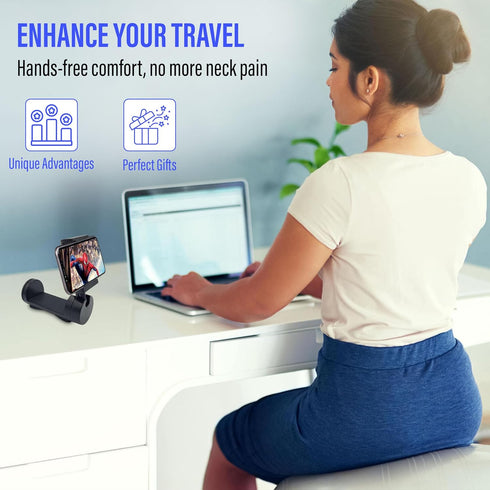 Airplane Phone Holder Mount – Universal Hands-Free Travel Phone Holder for Airplane Seat Back (Black 2 Pack)......