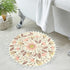 Uphome Small Round Rug 2’ Circle Cute Bath Mat with Pom Poms Fringe Floral Plant Washable Bathroom Rugs Soft Non-Slip Circular Throw Rug Carpet fo...
