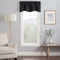 Eclipse Kendall Modern Scalloped Valance Rod Pocket Window Curtain for Kitchen or Bathroom, 42 in x 18 in, Black...