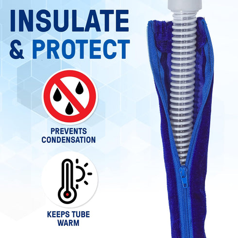 CPAP Tube Hose Cover - Wrap Fleece Skin - Full Length Zipper Cpap Hose Cover - Prevent Rainouts (8 Foot)...