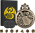 Mini DND Dice Set Steampunk Hollow Bard Pocket Watch Shell Case, 7pcs Tiny Polyhedral Metal D&D Dice Set, Dungeons and Dragons Gifts with Gift Box...