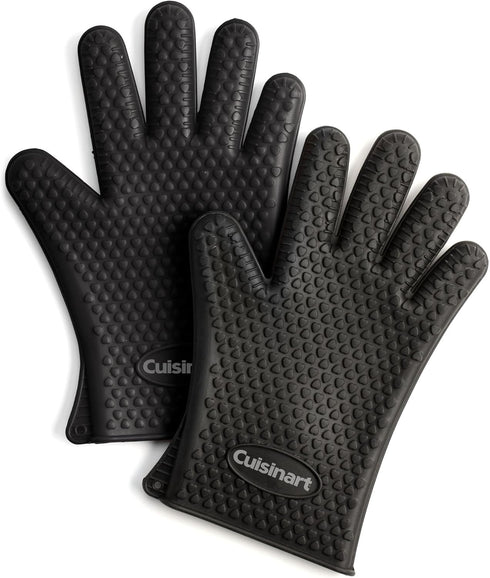 Cuisinart CGM-520 Heat Resistant Silicone Gloves, Black (2-Pack)...