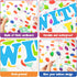 56pcs Happy New Year Chalkboard Set with 50pcs Balloons and 10 Sheets Glue Points, Let’s End This Year with A Bang Funny Paper Cut-outs School Cla...