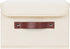 ANMINY Storage Bin with Lid Storage Boxes with PU Leather Handles PP Plastic Board Decorative Foldable Lidded Cotton Linen Fabric Home Cubes Baske...