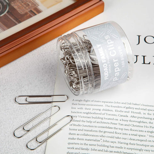 Jumbo Paper Clips, 2 Inch Paper Clip, 100 pcs Large Paperclips (Jumbo, Silver)...