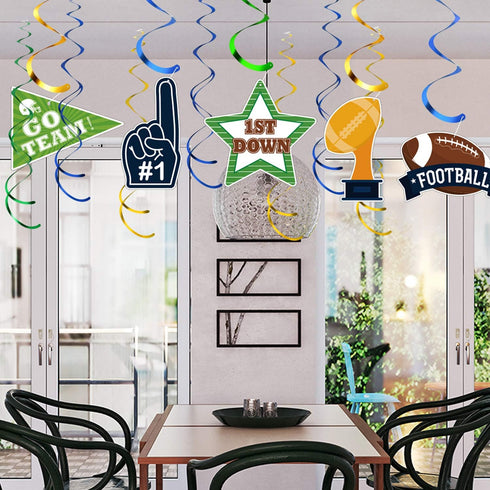 Blulu 30 Pieces Football Hanging Swirl Decorations Football Theme Party Ceiling Decorations, American Hanging Swirls for Game Day Sport Game Party...