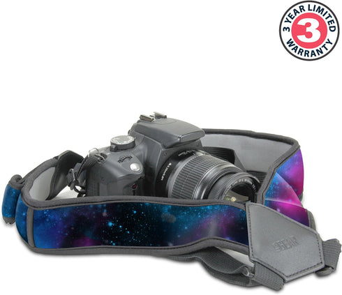 USA GEAR DSLR Camera Strap Chest Harness with Quick Release Buckles, Galaxy Neoprene Pattern and Accessory Pockets - Compatible with Canon, Nikon,...