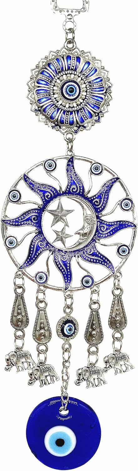 Turkish Blue Evil Eye Protective Wall Hanging Decor Amulet Ornament -CL17...