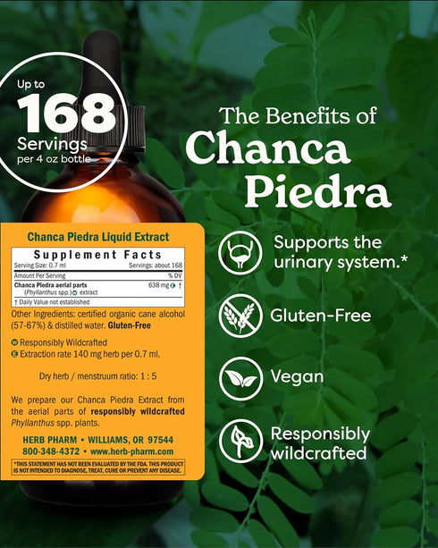 Herb Pharm Chanca Piedra Liquid Extract for Urinary System Support - 4 Ounce...