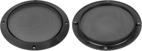 X AUTOHAUX 2pcs 6.5 Inch Metal Glossy Audio Speaker Cover Mesh Subwoofer Grill Horn Guard Decorative Circle Grille Protector Black for Car...