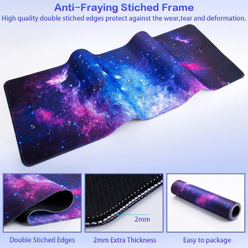 Canjoy Gaming Mouse Pad, 31.5 x 11.8 inch Large Mouse Pad Extended Desk Pad Big Keyboard Mousepad Desk Mat with Non-Slip Rubber Base for Gaming Wo...