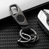 Carabiner Keychain, Key Chains for Car Key with 2 Key Rings and Anti-Lost D-Ring, Multifunctional Leather Keychains for Men and Women – Grey(Black...