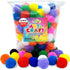 WAU Craft Pom Pom Balls - 100pcs 1.5 inch Multicolored Large Pompoms for Crafts Art DIY Project in Reusable Zipper Bag...