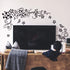 LiveGallery Removable Black Vinyl Flowers Wall Decals DIY Flower Vines and Butterfly Wall Stickers Decor Peel Stick Art Decoration for Teens Room ...