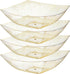 Posh Setting Square Plastic Serving Bowls, Medium Gold Glitter Plastic Serving Bowls, 4 Pack Plastic Disposable Party Snack, Buffet, Chips, or Sal...