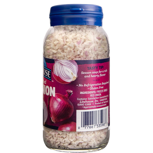 Litehouse Freeze Dried Red Onion - Fresh Red Onion Substitute, Gluten Free, Vegetarian, Keto, Non-GMO, No Refrigeration Required, Seasonings for C...