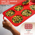 Silicone Muffin Top Pans for Baking - 4 Inch Jumbo Size Egg Baking Pan - Silicone Whoopie Pie Baking Pans - RED...