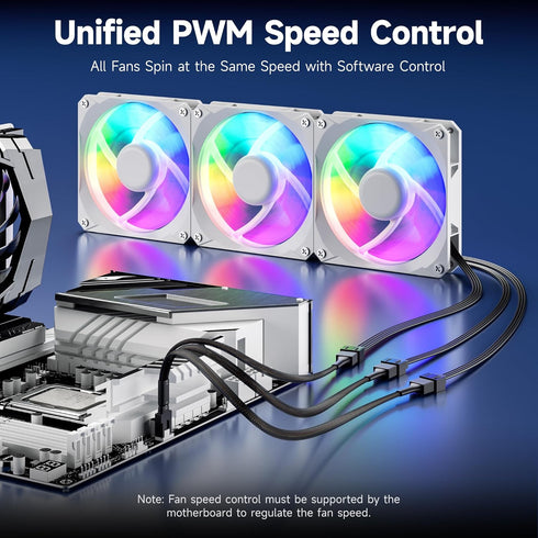 Cable Matters 2-Pack 3 Way 4 Pin PWM Fan Splitter Cable - 12 Inches / 30cm, 1x PWM-Controlled Fan with 2 Follower Fans, PC Fan Splitter 1 to 3 Con...
