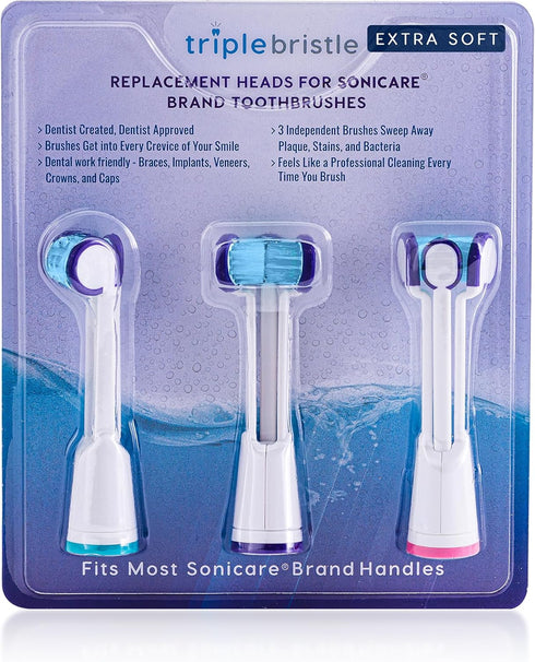 Compatible with Philips Sonicare® ONLY - Replacement Toothbrush Heads - Fits ONLY DiamondClean, Flexcare+, HealthyWhite+, 2 Series Plaque Control,...