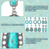 BBTO 6 Pairs Turquoise Oval Earrings Turquoise Bohemian Dangle Boho Cowboy Leather Vintage Earrings Leather Wood Teardrop Earrings Aztec Pattern T...