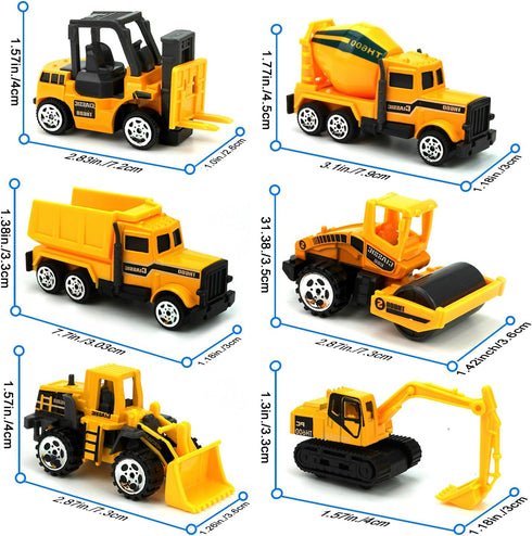 Small Construction Trucks , Kids Construction Vehicles Toy, Friction Powered Kids Dumper Truck, Bulldozers,Forklift,Tank Truck, Asphalt Car, Excav...