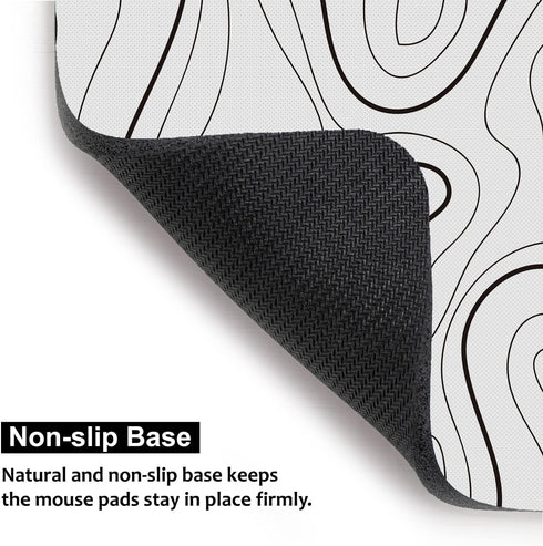 Audimi Topographic Contour Mouse Pad, Minimalist Topographic Map Mouse Pad for Laptop Wireless Mouse Home Office Travel, Home Office Work 9.5x7.9 ...