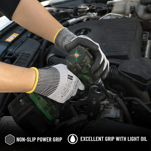 Cut Resistant Gloves, A5 Cut Resistant Work Gloves Men, Working Gloves For Men And Women, Work Gloves Men Heavy Duty, Kevlar Gloves, Yellow reinfo...