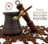 PCZ Series (Small-6 fl.oz) Thickest Solid Copper Engraved/Stamped Turkish Greek Arabic Coffee Pot with Wooden Handle, Stovetop Coffee Maker Cezve ...