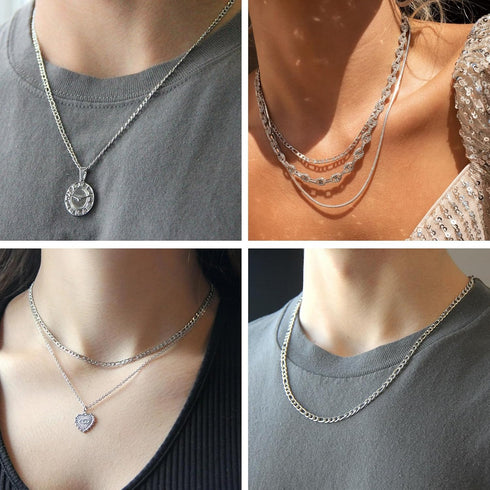 Kyutong 32.8 Feet Silver Jewelry Making Chain Roll Necklace Chain Bulk Stainless Steel Figaro Chains Link with Jewelry Making Supplies for Necklac...