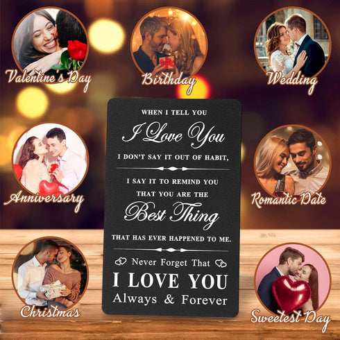 Wedding Gifts for Couples Unique - When I Tell You I Love You Wallet Card, Valentines Gifts for Boyfriend Husband Fiance, Sentimental Wallet Inser...