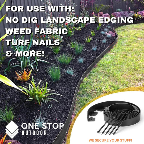 40-Pack 8-Inch Plastic Landscape Garden Edging Anchoring Stakes, Spiral Landscape Anchoring Spikes for Paver Edging, Weed Barrier, Artificial Turf...