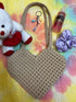 JESSICA Cotton Boho Macrame Handmade Heart Shaped Handbag Birthday Ladies Gift, off-white....