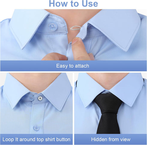 12PCS Shirt Collar Button Extenders, Comfortable Neck Button Extender for Mens Dress Shirts, Instant Tie Collar Expansion...