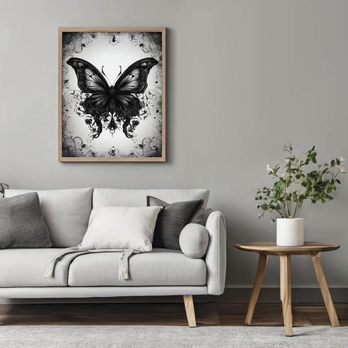 Posterizer 1 pcs- fancy black gothic butterfly-Gothic Art-Art for Animal Lovers- Living Room Bedroom Decor- unframed wall art...
