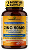 Sandhu Herbals Zinc 50mg Supplement for Men & Women| High Absorption Zinc Monomethionine complex 60 Capsules| Zinc Supplements for Immune, Acne & ...