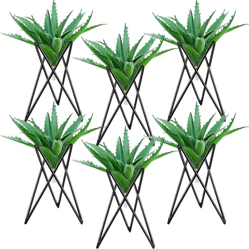 6 Pieces Air Plant Holder Black Metal Tabletop Air Plant Stand Rack Air Fern Display Stand for Home, Office and Wedding Decoration...