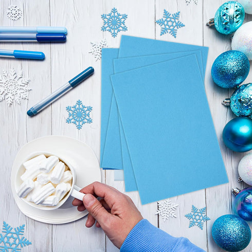 Whaline 18 Pcs Baby Blue Felt Fabric Sheets Blue Soft Thick Craft Felt Pack Gift Wrapping Felt Cloth for DIY Art Craft Sewing Patchwork Projects, ...