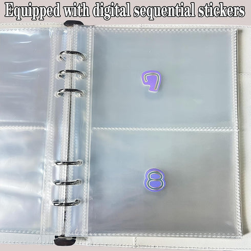 100 Envelopes Money Saving Challenge,Money Saving Binder,25 Sheets Replaceable Cash Envelopes Compatible with A5 Money Saving Challenge Book?A5 Bi...