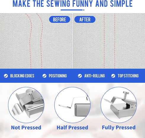Magnetic Seam Guide for Sewing Machine: TenLaitech Magnetic Seam Guide with Clip| Sewing Supplies Accessories, Hemmer Guide, Seam Guide, Universal...