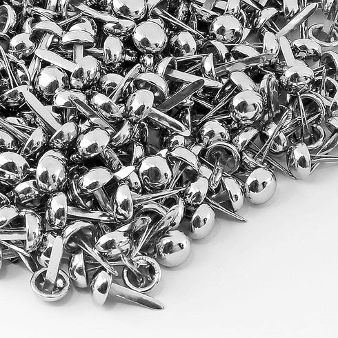 Uenhoy 500 Pcs Mini Paper Fasteners Brads Metal Round Brads for DIY Crafts Scrapbooking Stamping - Silver, 0.24" x 0.47"...