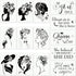 14 Pieces Women Painting Stencil Face Painting Stencil on Canvas Art Stencil Paper Transfers Inspirational Quote Reusable Craft Template Painting ...