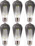 FLSNT LED Edison Bulbs, 5000K White Light Dimmable ST19 LED Light Bulbs, E26 Base,4W(40W Equivalent), CRI82+, 150LM, 6 Pack, Smoky Grey Glass...