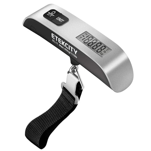 Etekcity Luggage Scale, Travel Essentials, Digital Suitcase Weight Scales for Travel Accessories, Hanging Baggage Scale with hook, 110 Pounds, Bat...