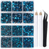 LPBeads 6400 Pieces Hotfix Rhinestones Blue Zircon Flat Back 5 Mixed Sizes Crystal Round Glass Gems with Tweezers and Picking Rhinestones Pen...
