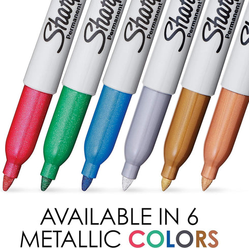 SHARPIE 39109PP Metallic Permanent Markers, Fine Point, Silver, 4 Count (Pack of 2)...