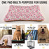 Pink Floral Pet Bed Pad Soft Dog Bed Mat with Anti-Slip Bottom, Machine Washable Crate Pad Mattress for Dog Sleeping...