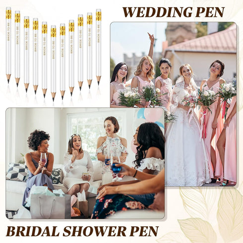 36 Pcs Wedding Pencils 2 HB Half Pencil with Eraser Bridal Shower Pencils Pre Sharpened Mini Short Pencils White Pocket Pencil 4 Inch Game Pencil ...